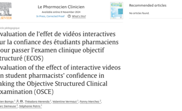 Une nouvelle publication en partenariat avec le service de pharmacie clinique de la Faculté de médecine, pharmacie et sciences biomédicales (UMONS) (Serv. Prof. S. Patris)