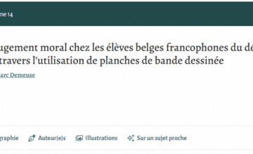 Nouvelle publication : Tricherie et jugement moral chez les élèves belges francophones du début de l’enseignement secondaire à travers l’utilisation de planches de bande dessinée