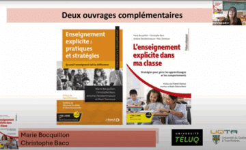 L'enregistrement du webinaire organisé à l’occasion du lancement d’un nouvel ouvrage sur l’enseignement explicite est disponible