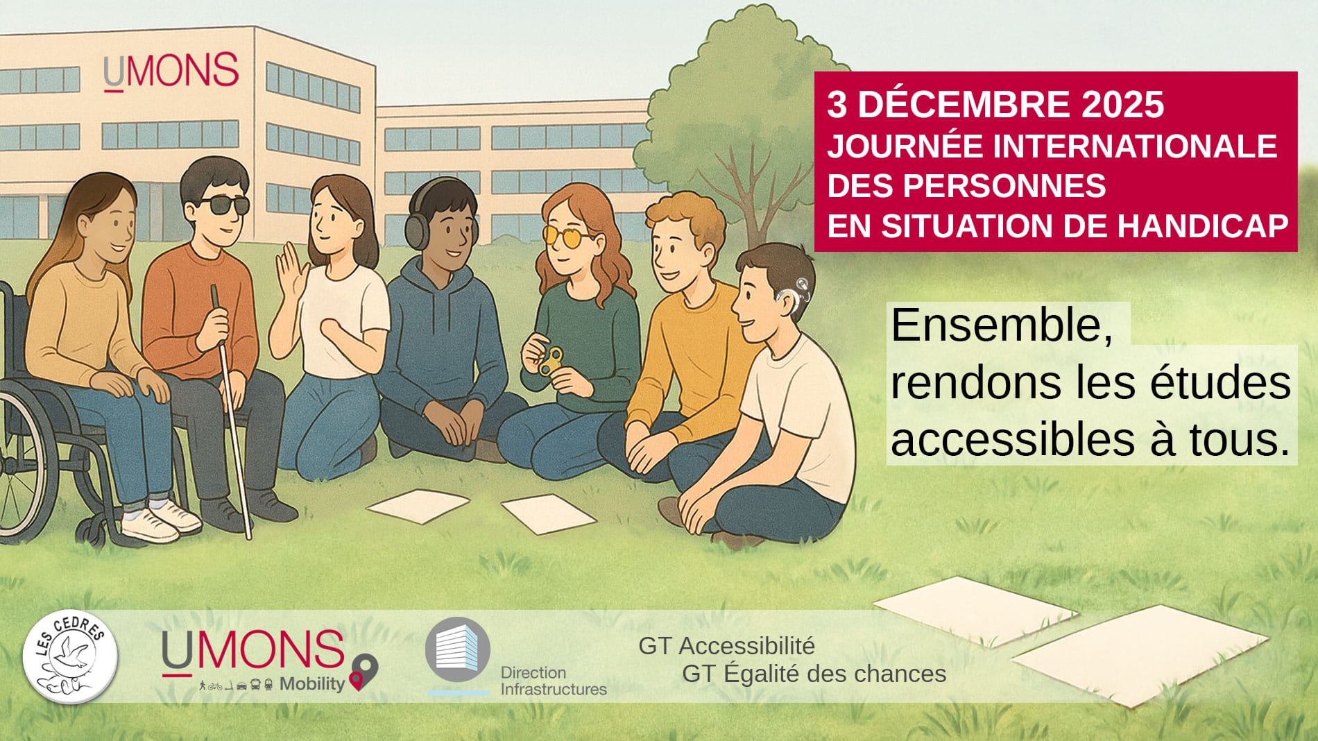 3 DÉCEMBRE 2025 JOURNÉE INTERNATIONALE DES PERSONNES EN SITUATION DE HANDICAP Ensemble, rendons les études accessibles à tous.
