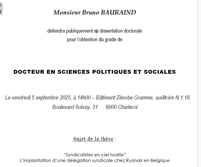 Photo illustrant l’événement suivant: Défense de thèse de Bruno Bauraind - une première sur le campus de Charleroi