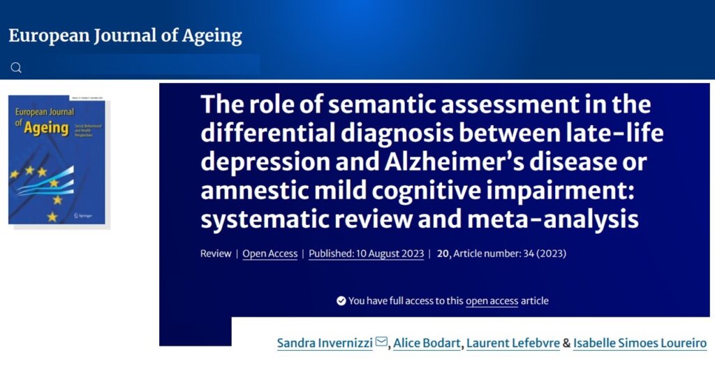 Dépression et maladie d'Alzheimer : Évaluations sémantiques et diagnostic différentiel